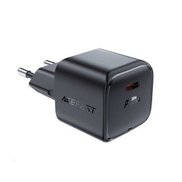 Сетевое зарядное устройство ACEFAST A77 mini PD30W GaN USB-C charger Black 6974316282662 фото