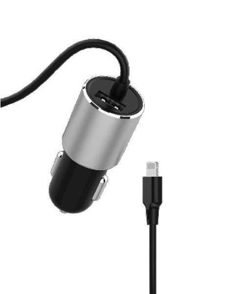 Автомобильное зарядное устройство Denmen DZ11L + кабель Lightning USB QC 3.0 18W Черный 209-00090 фото
