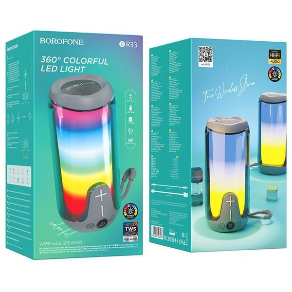 Портативна колонка BOROFONE BR33 Pulse color sports BT speaker Gray 656-00735 фото