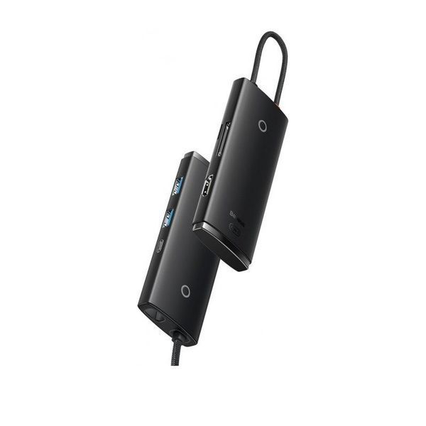 USB-хаб Baseus Lite Series 6-Port Type-C HUB Docking Station (Type-C to HDMI+USB3.0*2+Type-C Data+SD/TF) Black WKQX050001 фото