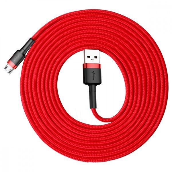 Кабель Baseus Cafule Micro USB Cable 2.0A (3m) Gray/Black CAMKLF-HG1 фото