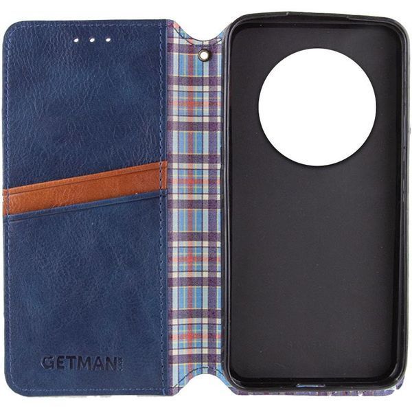 Кожаный чехол-книжка GETMAN Cubic для Xiaomi Redmi 14C / Poco C75 Синий 555-01651 фото