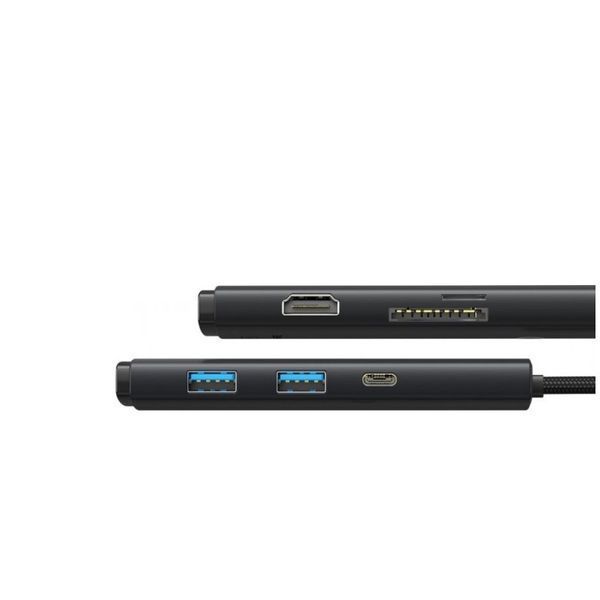 USB-хаб Baseus Lite Series 6-Port Type-C HUB Docking Station (Type-C to HDMI+USB3.0*2+Type-C Data+SD/TF) Black WKQX050001 фото