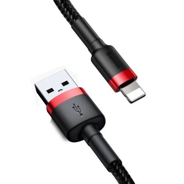 Кабель Baseus Cafule Cable USB For Lightning 1.5A 2m Red+Black CALKLF-C19 фото