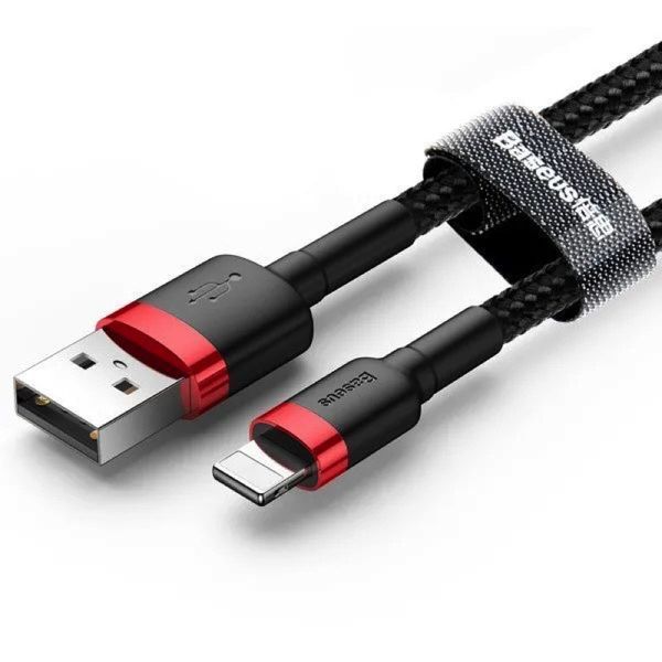 Кабель Baseus Cafule Cable USB For Lightning 1.5A 2m Red+Black CALKLF-C19 фото