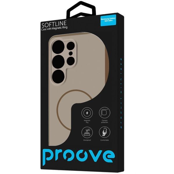 Чехол Proove Softline Case with Magnetic Ring Samsung Galaxy S25 Ultra Beige PCLCSGSU2581 фото
