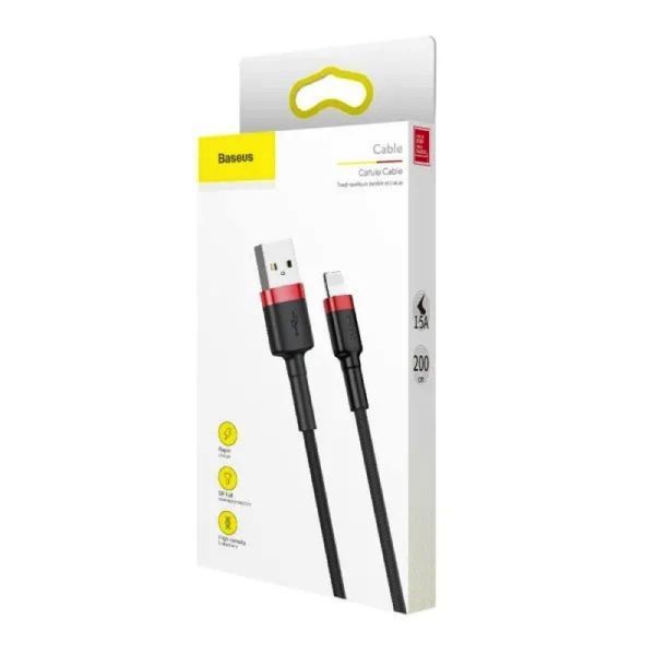 Кабель Baseus Cafule Cable USB For Lightning 1.5A 2m Red+Black CALKLF-C19 фото