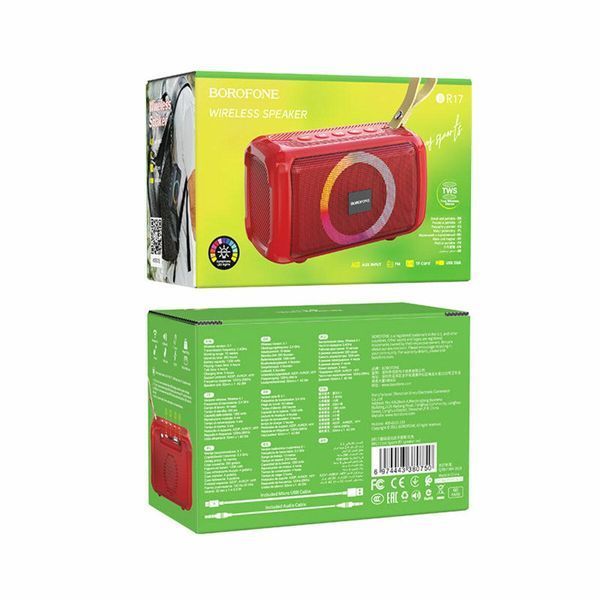 Портативна колонка BOROFONE BR17 Cool sports wireless speaker Red 656-00685 фото