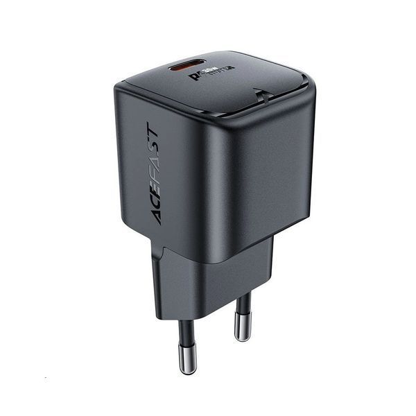 Сетевое зарядное устройство ACEFAST A77 mini PD30W GaN USB-C charger Black 6974316282662 фото