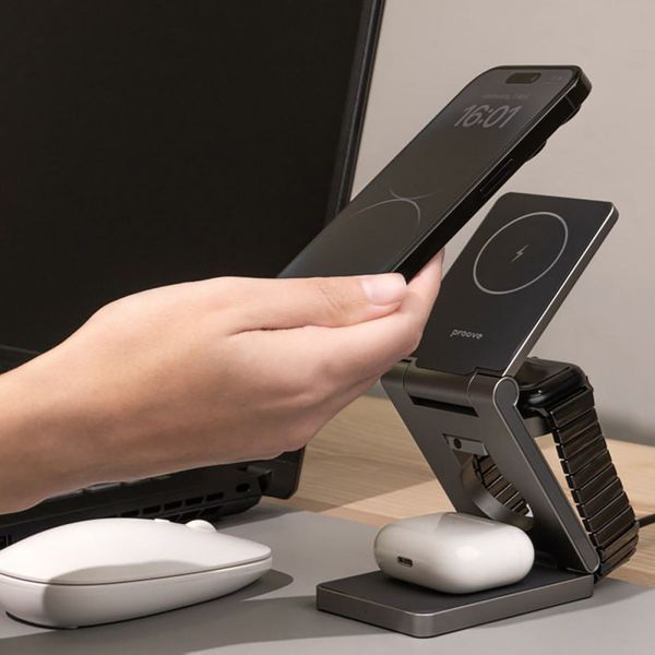 Беспроводное ЗУ Proove Titan Volt 3 in 1 Gray WSTV15000003 фото