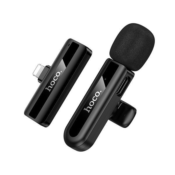 Беспроводная микрофонная система HOCO L20 Fair (Lightning) Black 6942007655484 фото