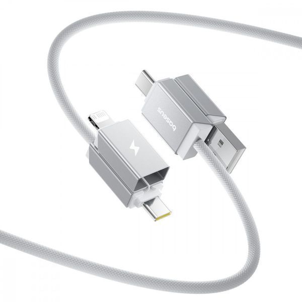 Кабель Baseus Versatile Two-for-Two Fast Charging Cable USB+Type-C to Type-C+Lightning 60W 2m Black P10383000121-02 фото