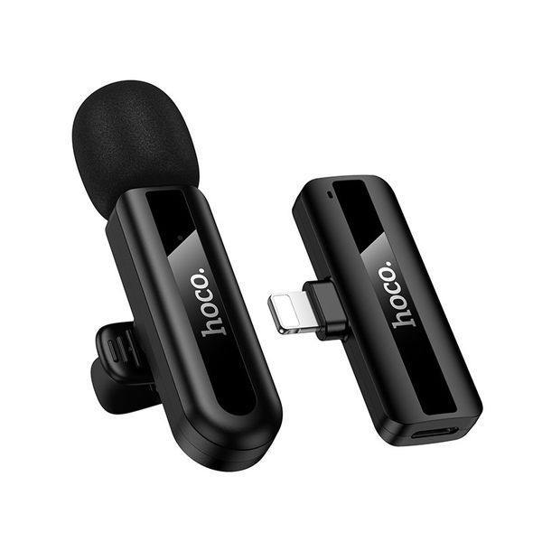 Беспроводная микрофонная система HOCO L20 Fair (Lightning) Black 6942007655484 фото
