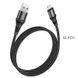Кабель HOCO X50 USB to iP 2.4A, 1m, nylon, aluminum connectors, Black 6931474734198 фото 4
