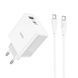 Сетевое зарядное устройство HOCO C113A Awesome PD65W dual port(1A1C) charger White 656-01354 фото 2