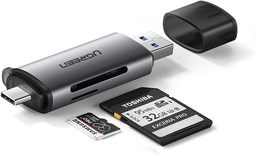 Кардридер UGREEN CM185 USB-C/USB-A Card Reader (UGR-50706) UGR-50706 фото