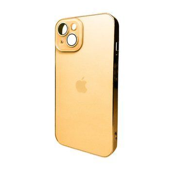 Чехол AG Glass Sapphire Frame MagSafe для iPhone 13 Gold 666-02796 фото