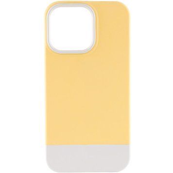 Чехол TPU+PC Bichromatic для Apple iPhone 13 Pro (6.1") Creamy-yellow / White 555-03983 фото