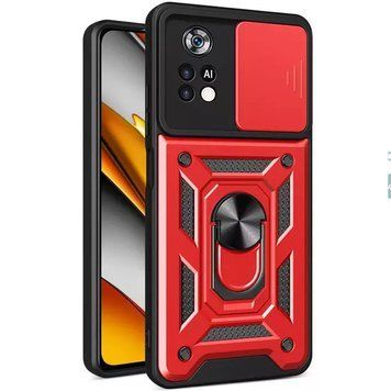 Ударопрочный чехол Camshield Serge Ring для Xiaomi Poco M4 Pro 4G Red 777-04570 фото