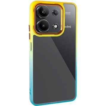 Чехол TPU+PC Fresh sip series для Xiaomi Redmi Note 13 4G Бирюзовый / Оранжевый 777-06633 фото