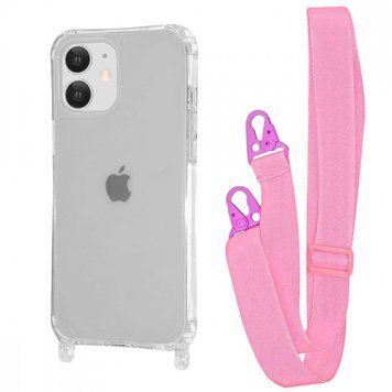 Чохол WAVE Clear Case With Strap для Iphone 11 Pink 208-05200 фото