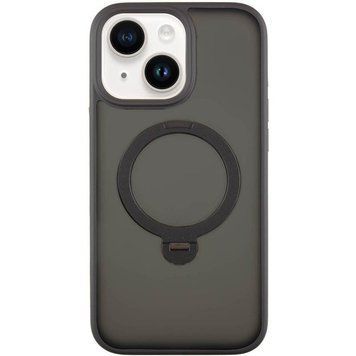 Чехол TPU+PC Metal Buttons with MagSafe Colorful HQ Ring для iPhone 14 (6.1") Black 555-00633 фото