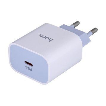 Сетевое зарядное устройство Hoco C76A Plus PD 20W + кабель Type-C to Lightning 1 м Белый 209-00146 фото