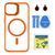 Чохол TPU+PC+Metal Stand Case with MagSafe and Camera Lenses для iPhone 15 Orange 214-03707 фото