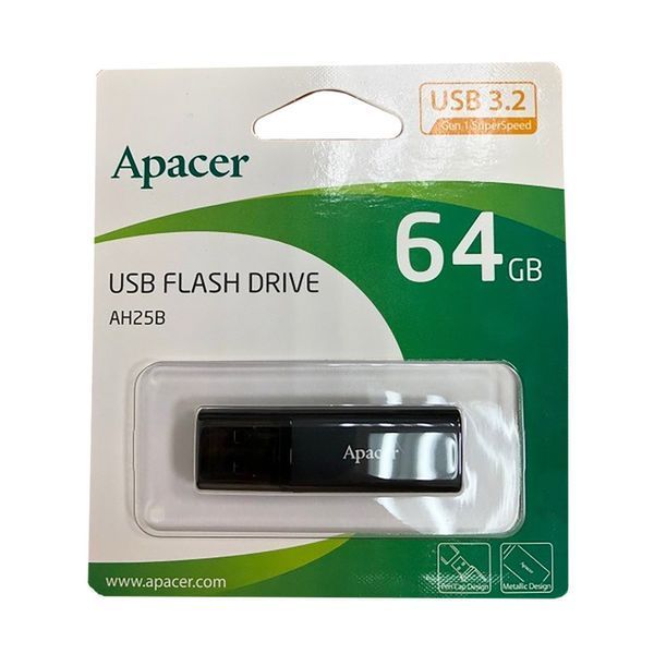 Флеш-накопичувач Apacer USB 3.2 Gen 1 AH25B 64Gb Black AP64GAH25BB-1 фото
