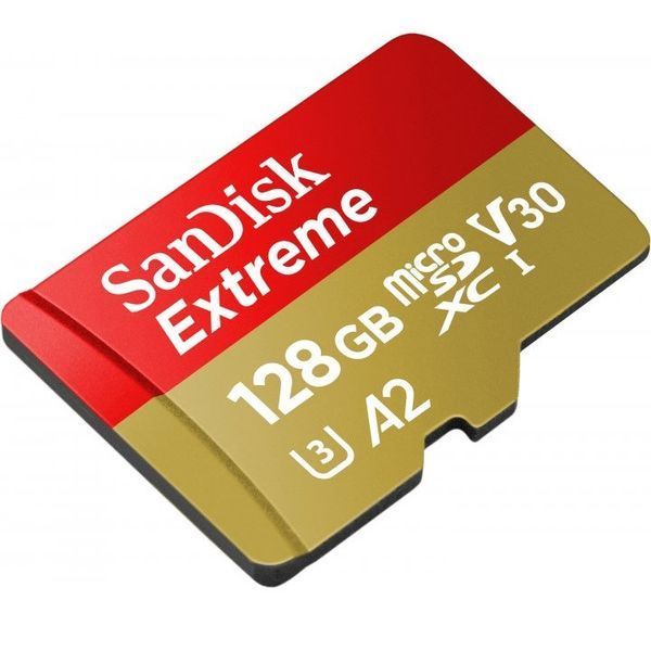 Карта памяти microSDXC (UHS-1 U3) SanDisk Extreme A2 128Gb class 10 V30 (R190MB/s,W90MB/s) (adapter SD) SDSQXAA-128G-GN6MA фото