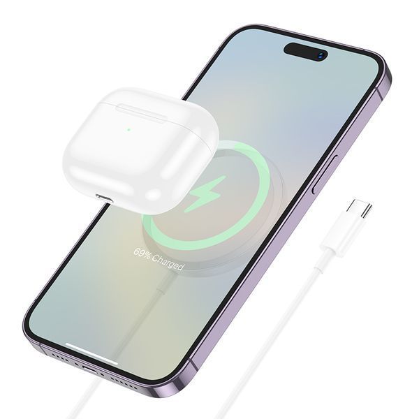 Бездротовий зарядний пристрій HOCO CW52 Enjoy magnetic wireless fast charging White 6942007611374 фото