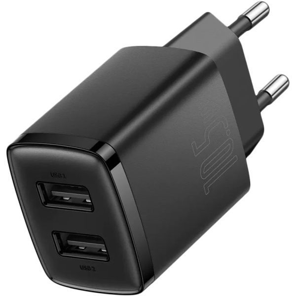 Мережевий зарядний пристрій Baseus Compact Charger 2U 10.5W EU Black CCXJ010201 фото