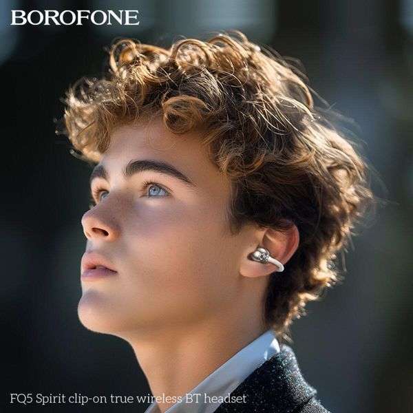 Беспроводные наушники BOROFONE FQ5 Spirit clip-on true wireless BT headset Milky white 656-03846 фото