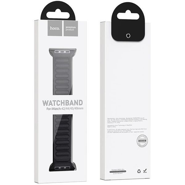 Ремінець Hoco WA23 Original series leather chain magnetic strap для Apple watch 42(ser.1-3)/44/45/49m Black 212-01815 фото