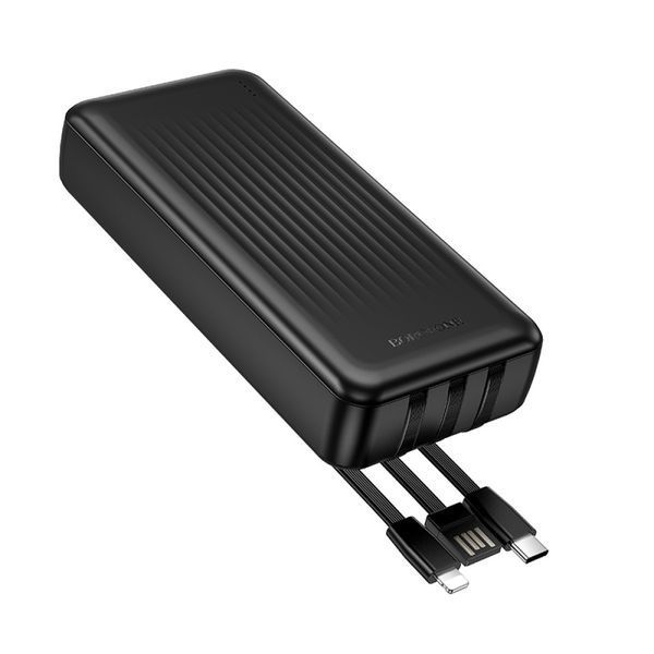 Зовнішній акумулятор BOROFONE BJ79A Clever (20000 mAh) with 3 cables Black 216-00128 фото