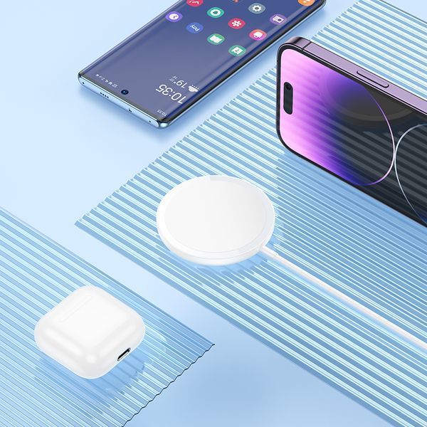 Бездротовий зарядний пристрій HOCO CW52 Enjoy magnetic wireless fast charging White 6942007611374 фото