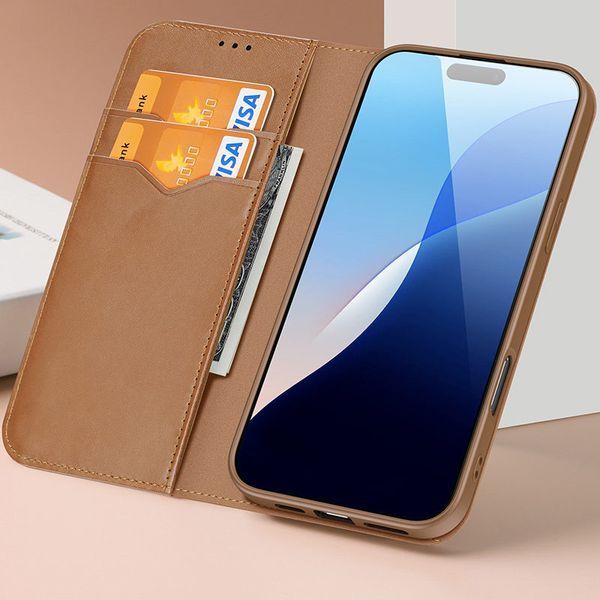 Чехол-книжка Dux Ducis Hivo для iPhone 16 (6.1") Brown 555-00586 фото