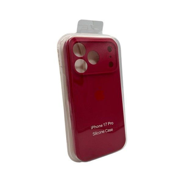 Силіконовий чохол з закритою камерою для iPhone 17 Pro Rose Red 666-04251 фото