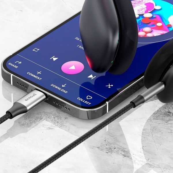 Кабель AUX Proove SoundTrack Lightning to 3.5mm (1m) Black ACST00004801 фото