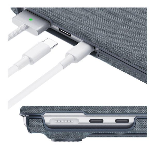 Накладка PC+Fabric AMO-TRI для MacBook Air 13" 2018/2020 (A2337 M1/A2179/A1932) Grey 777-07733 фото