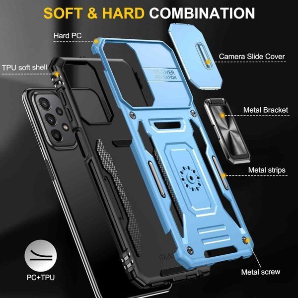 Ударопрочный чехол Camshield Army Ring для Samsung Galaxy A13 4G / A04s Light Blue 777-05117 фото