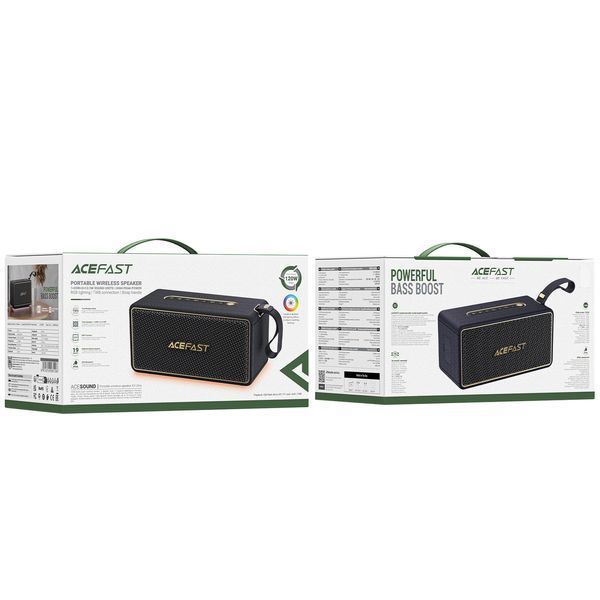 Портативна колонка ACEFAST K3 Ultra portable wireless speaker, 60W, IPX6, Black 6974316285106 фото