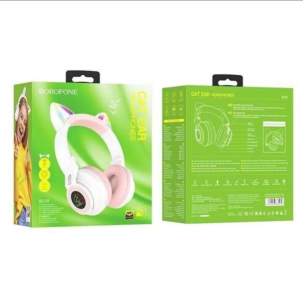 Беспроводные наушники BOROFONE BO18 Cat ear BT headphones White 656-01578 фото