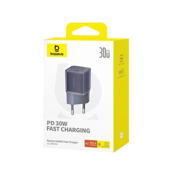 Мережевий зарядний пристрій Baseus GaN5S Fast Charger 1C 30W EU Midnight Purple 656-01289 фото
