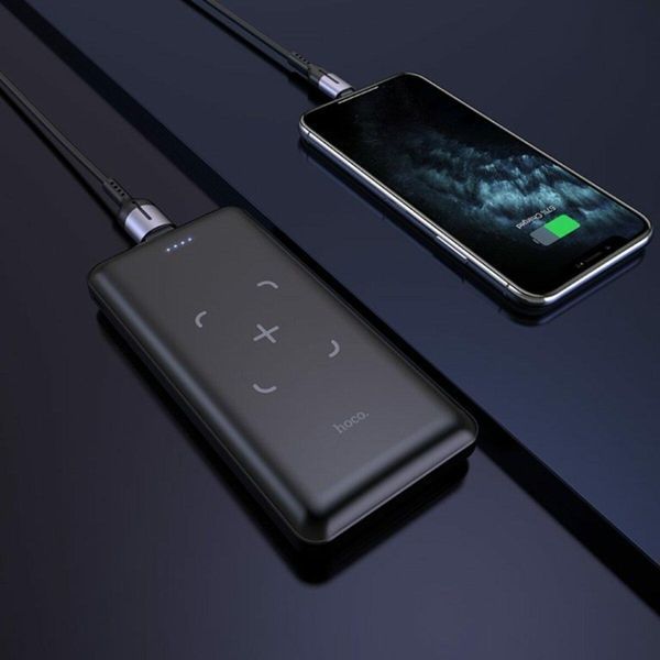 Зовнішній акумулятор HOCO J50 Surf wireless charging mobile power bank(10000mAh) Black 656-01170 фото