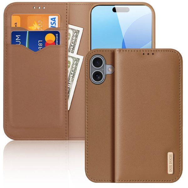 Чехол-книжка Dux Ducis Hivo для iPhone 16 (6.1") Brown 555-00586 фото