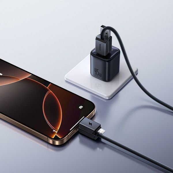 Кабель Baseus Versatile Two-for-Two Fast Charging Cable USB+Type-C to Type-C+Lightning 60W 2m White P10383000211-01 фото