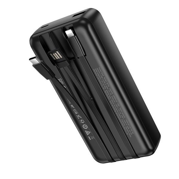 Зовнішній акумулятор BOROFONE BJ79A Clever (20000 mAh) with 3 cables Black 216-00128 фото