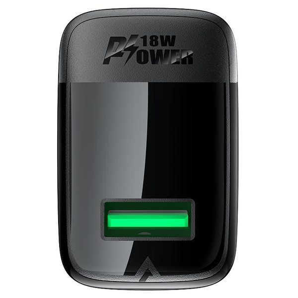 Сетевое зарядное устройство ACEFAST A90 QC18W GaN single USB-A charger (EU) Black 6974316283249 фото