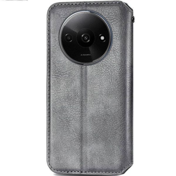 Шкіряний чохол-книжка GETMAN Cubic для Xiaomi Redmi A3 Сірий 555-01702 фото